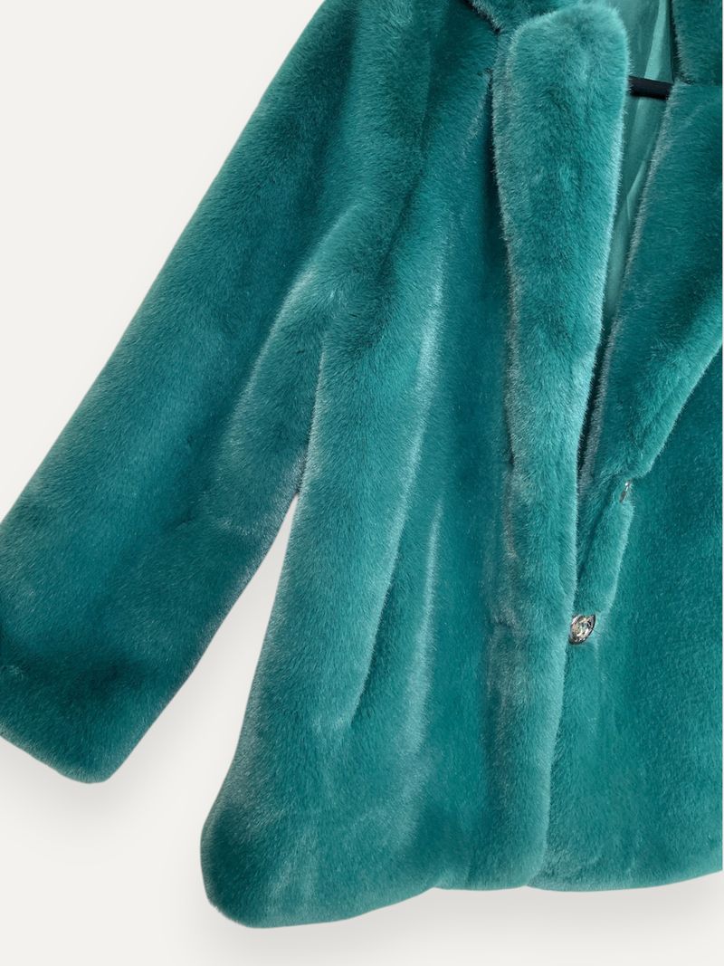 Teal Faux Fur Jacket