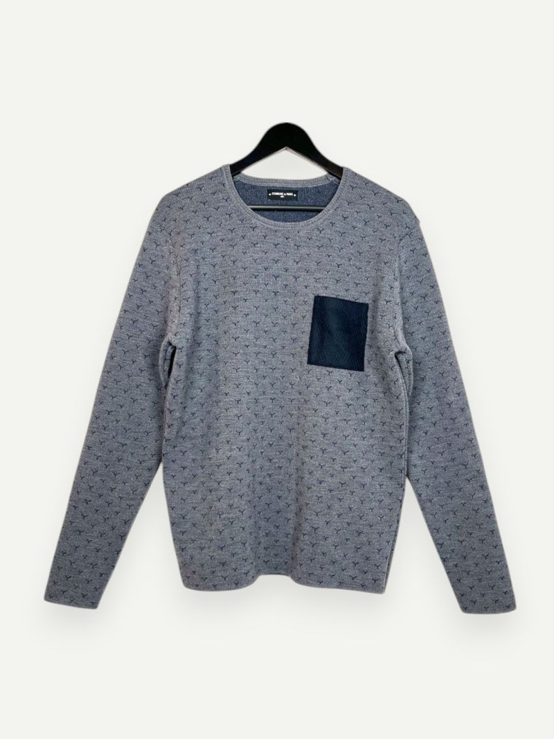 Dark Grey Patterned Wool Knit
