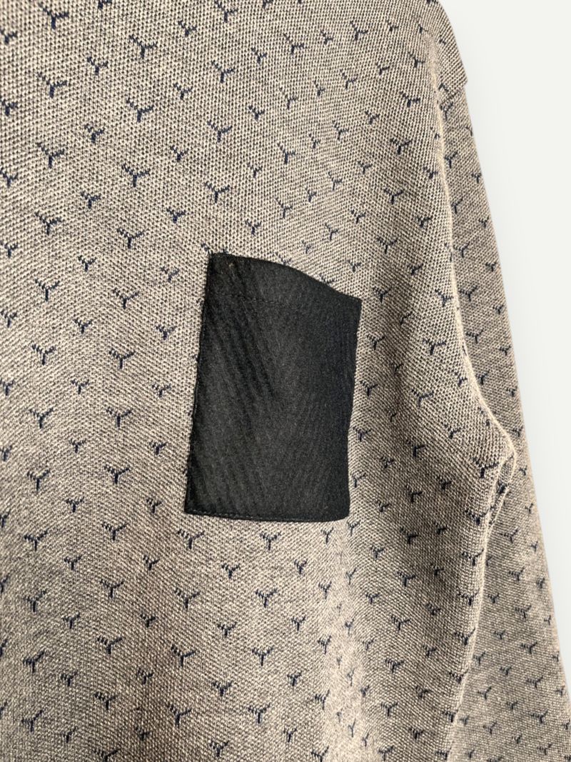 Dark Grey Patterned Wool Knit