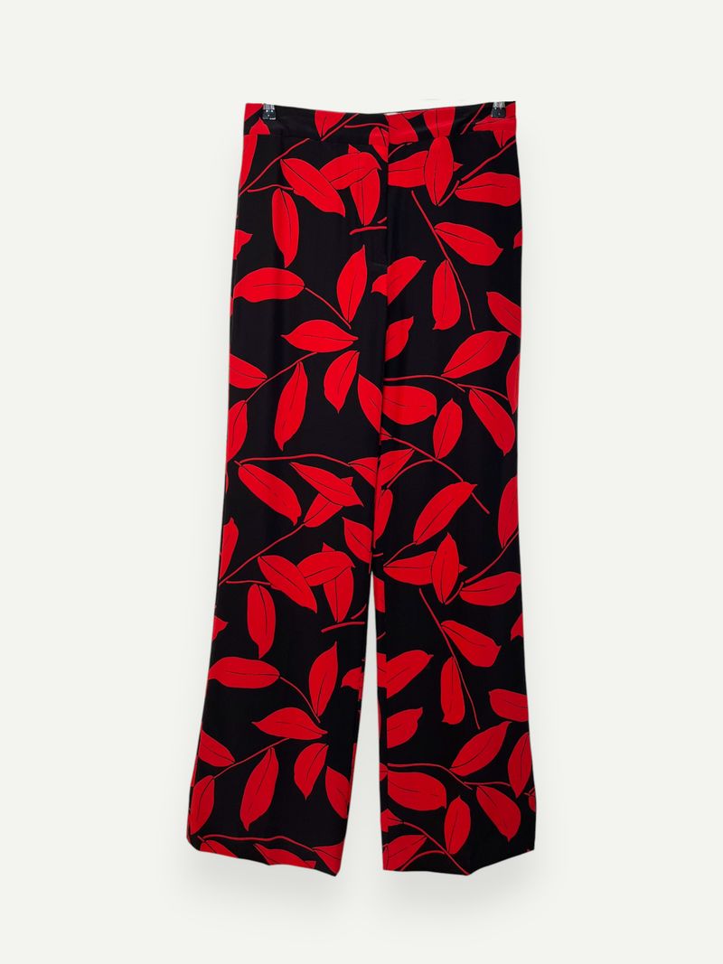 Red And Black Floral Pants