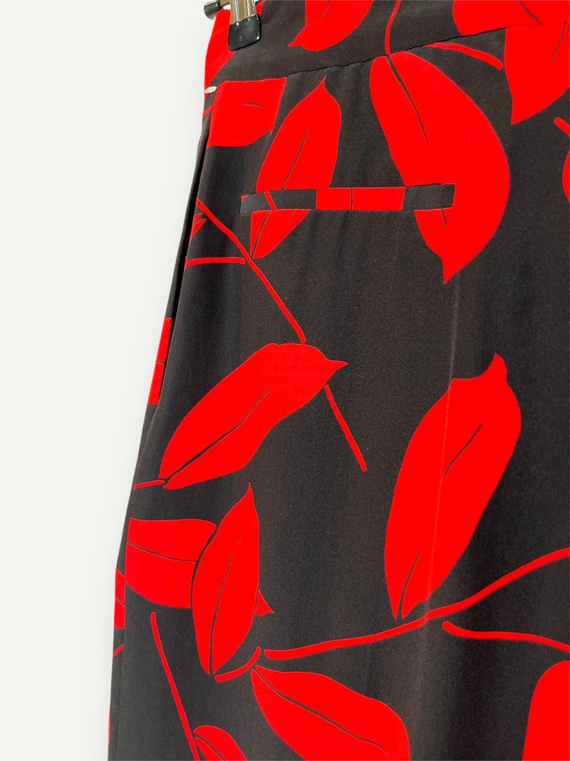 Red And Black Floral Pants