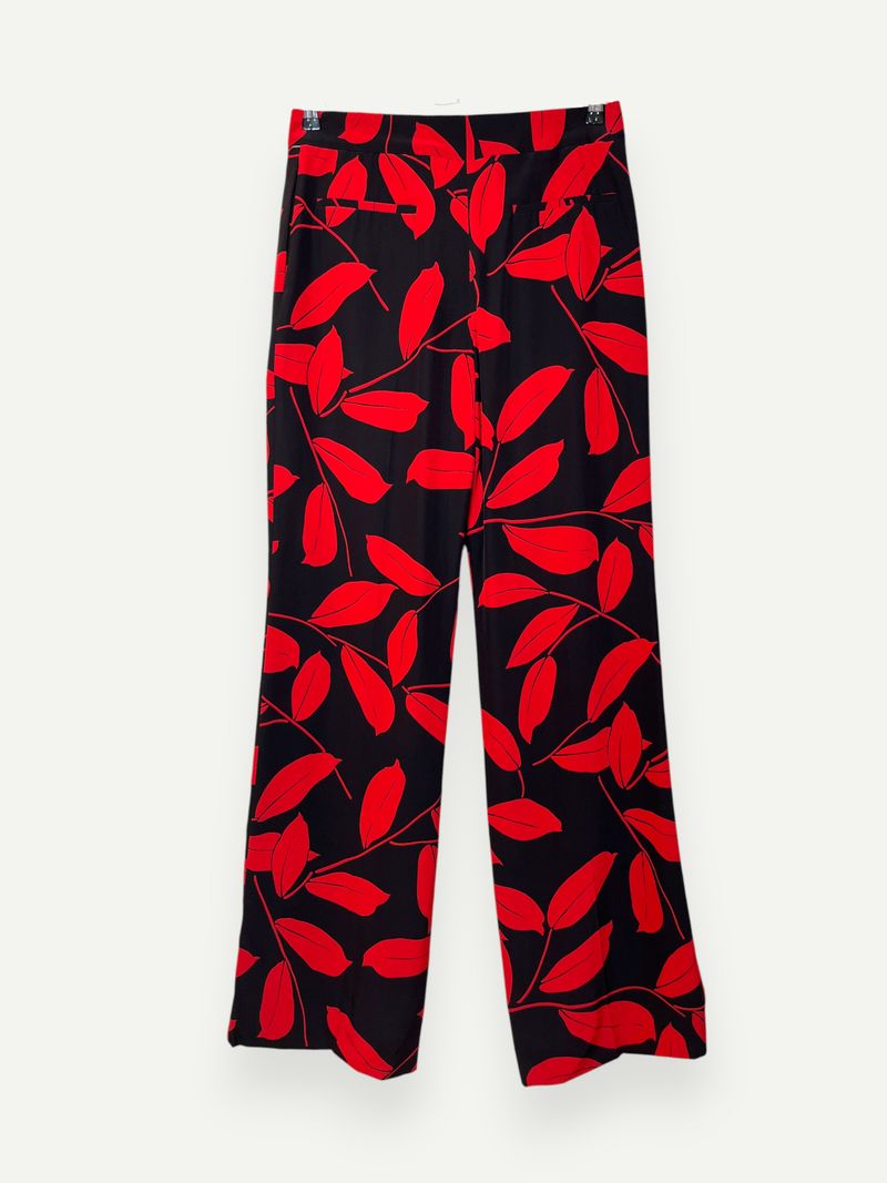 Red And Black Floral Pants