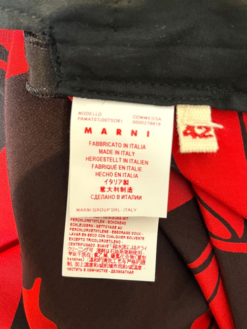 Red And Black Floral Pants