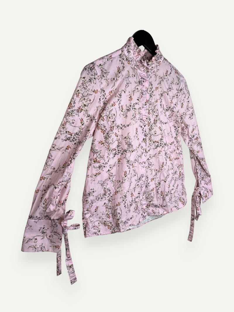 Pink Floral Cotton Blouse