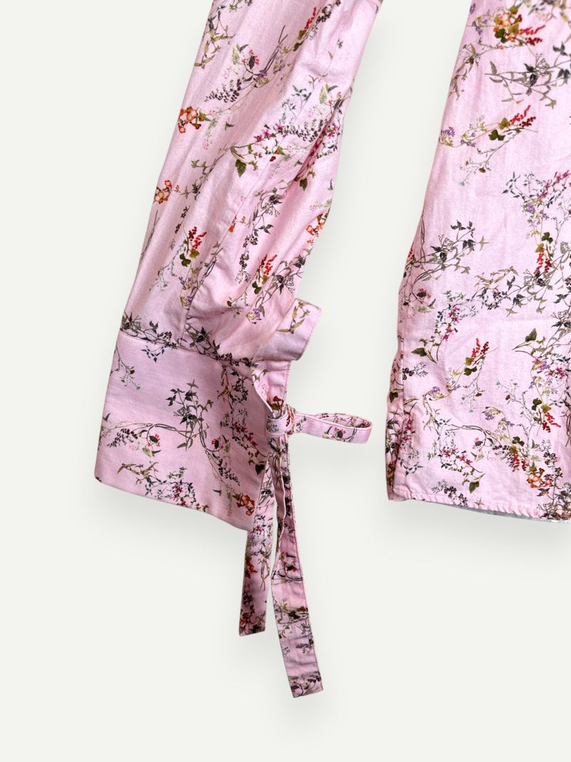 Pink Floral Cotton Blouse