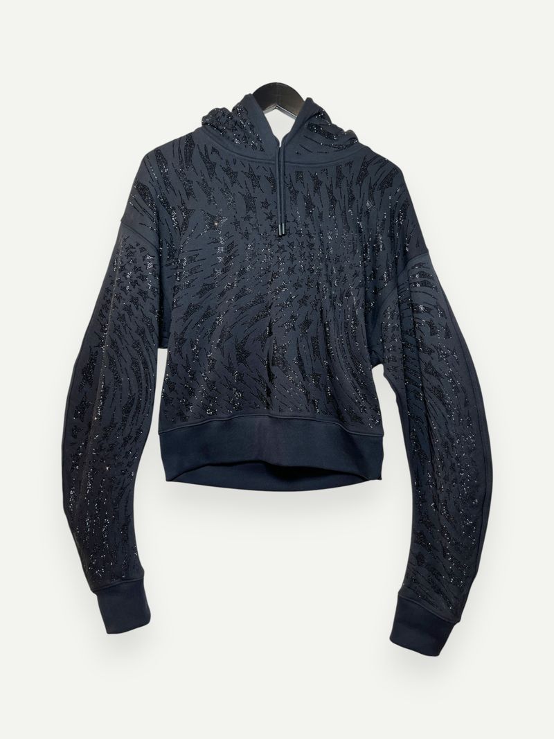 Rhinestone Embellished Black Hoodie