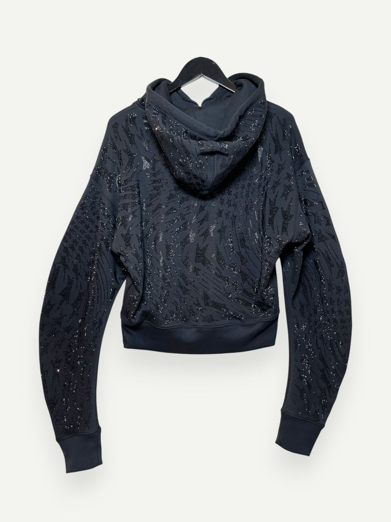 Rhinestone Embellished Black Hoodie
