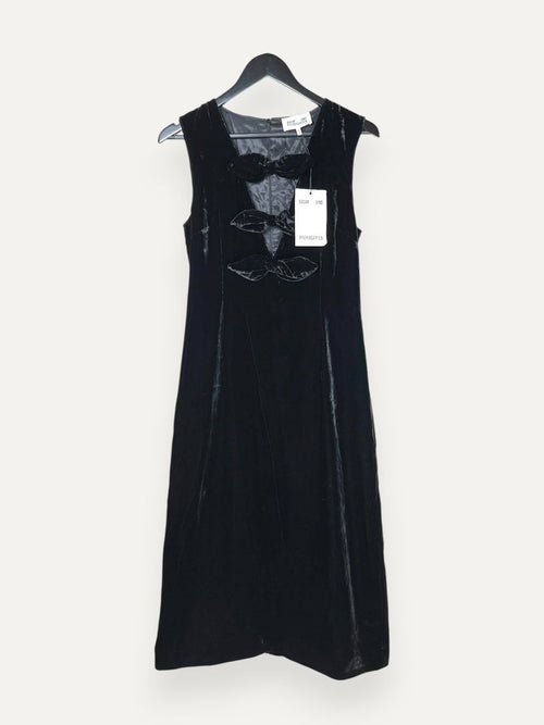 Ajka Cut Out Black Midi Dress