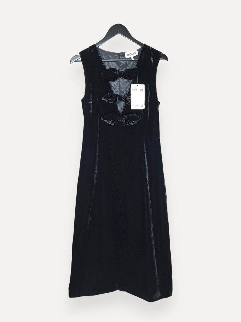 Ajka Cut Out Black Midi Dress