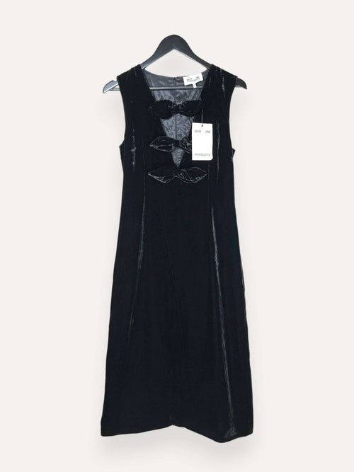 Ajka Cut Out Black Midi Dress