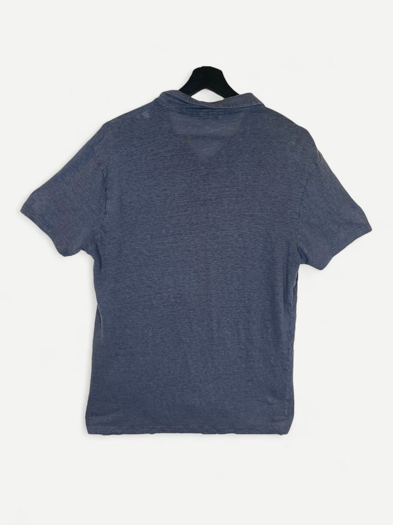 Dark Blue Linen Casual Shirt