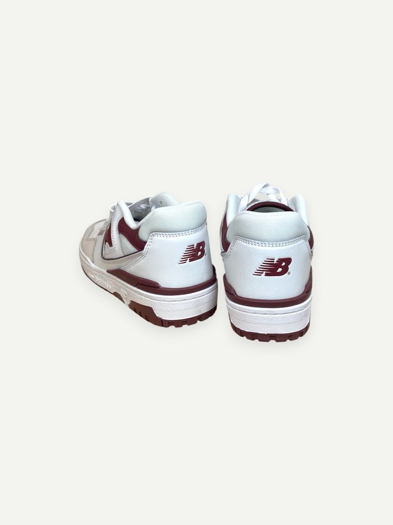 550 White & Red Low Top Sneakers