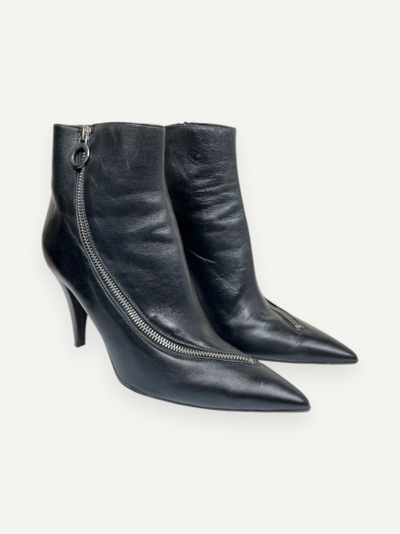Black Zip Detail High Heel Boot