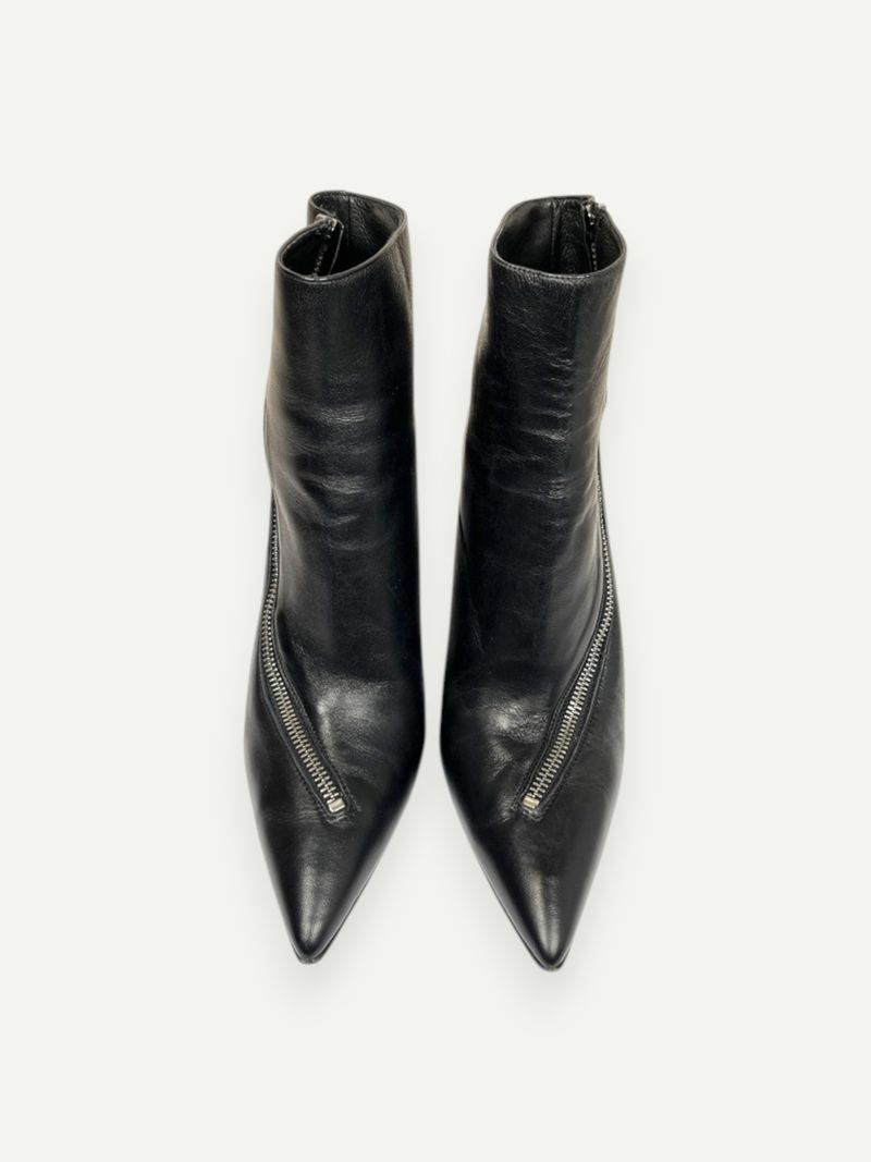 Black Zip Detail High Heel Boot