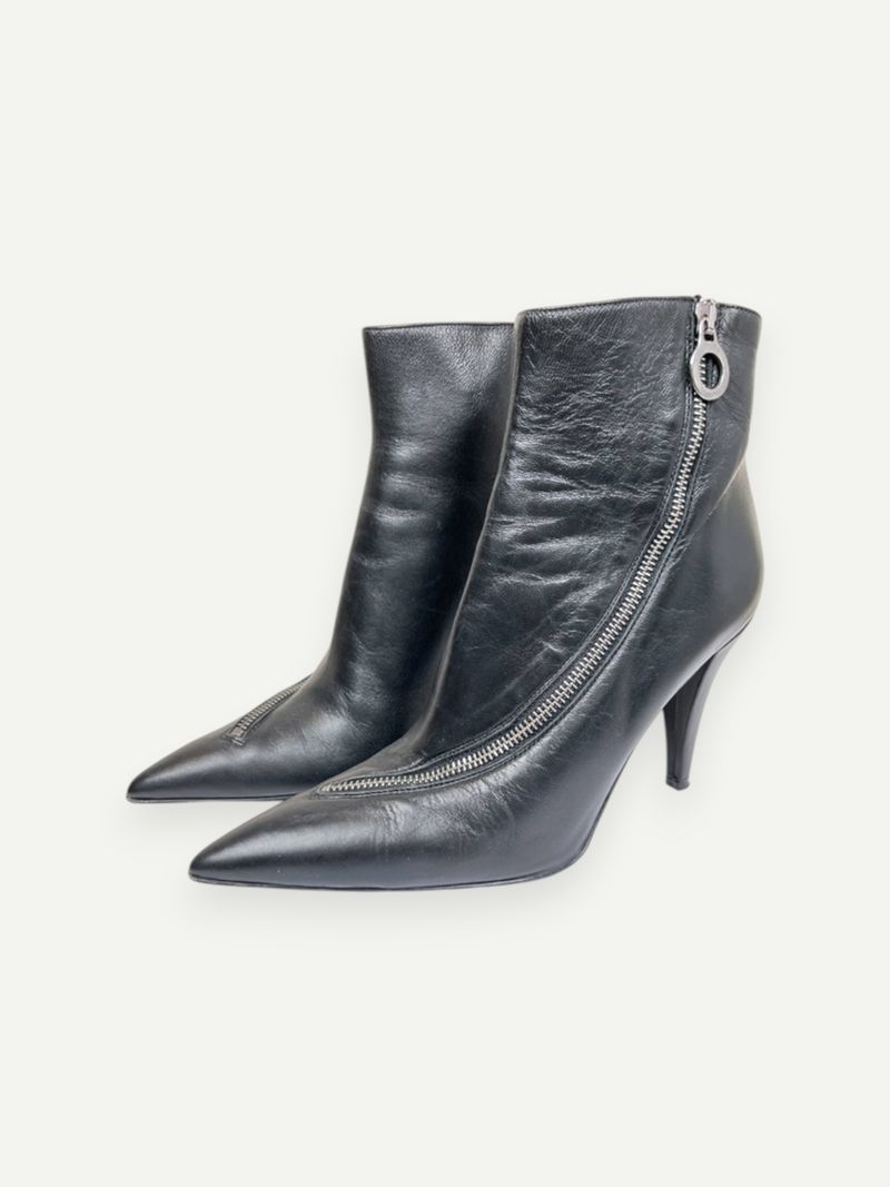 Black Zip Detail High Heel Boot