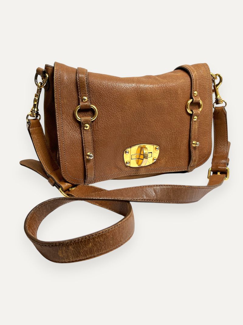 Brown Tote Shoulder Bag With Flap