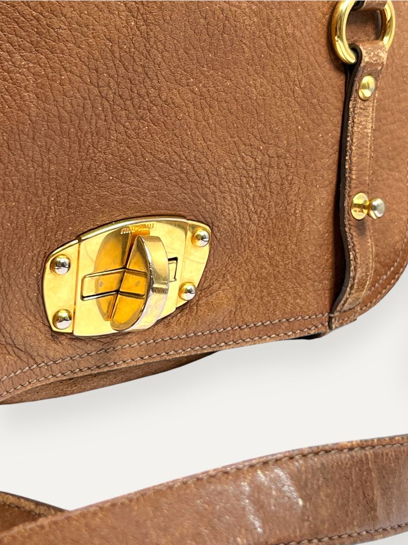 Brown Tote Shoulder Bag With Flap