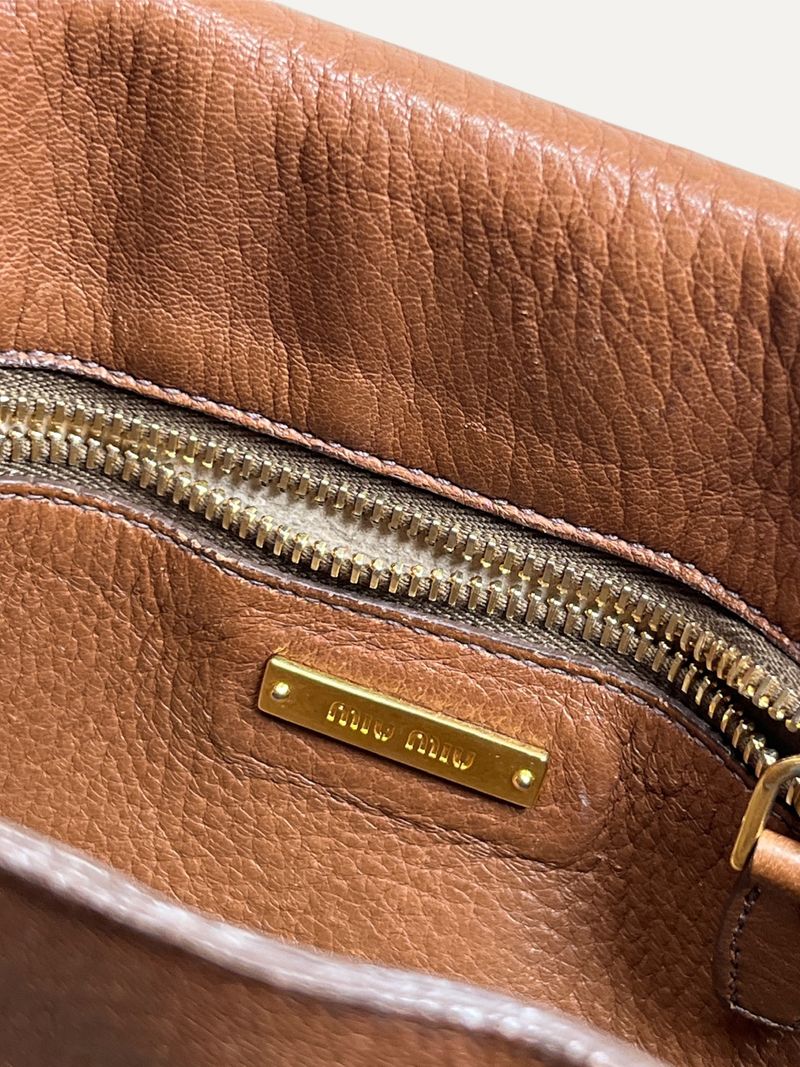 Brown Tote Shoulder Bag With Flap