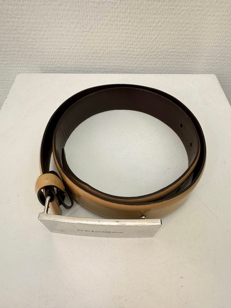Beige Leather Belt
