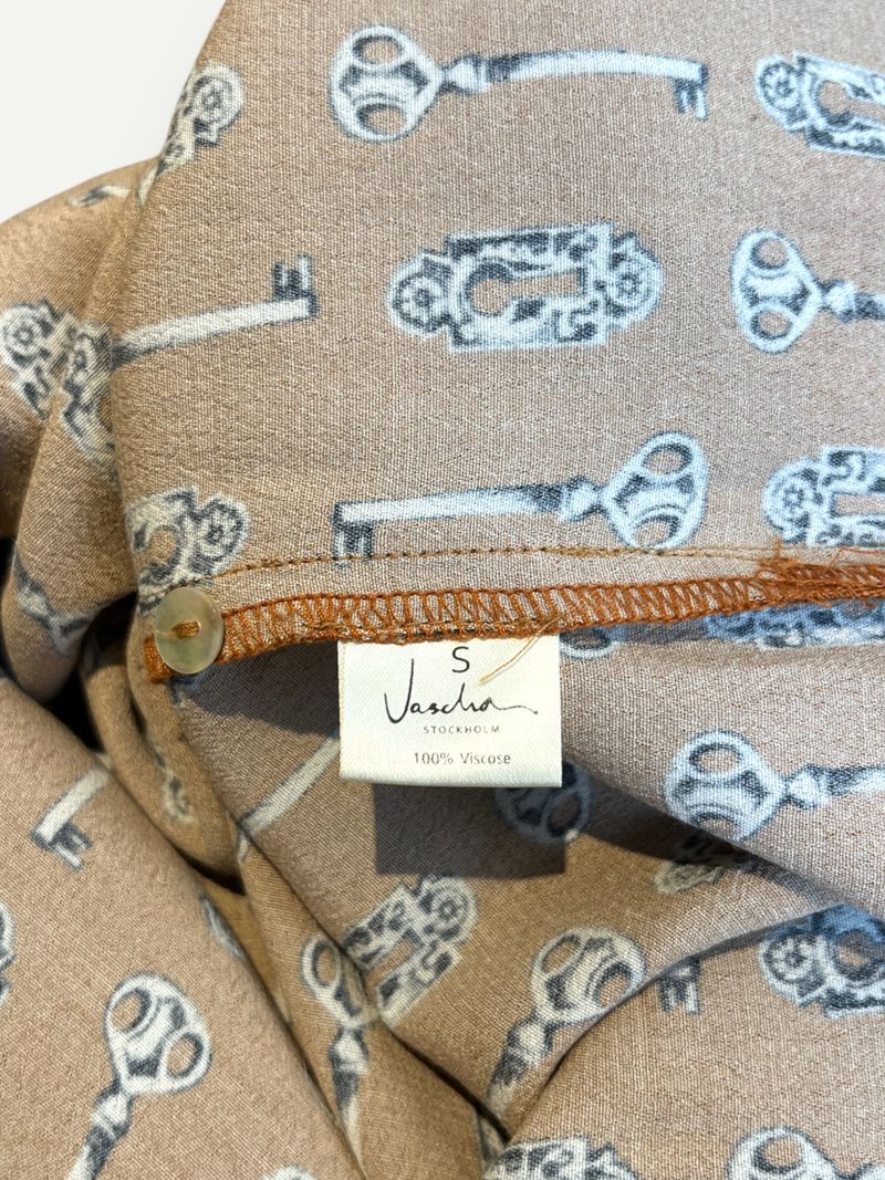 Patterned Orange Shirt Dress