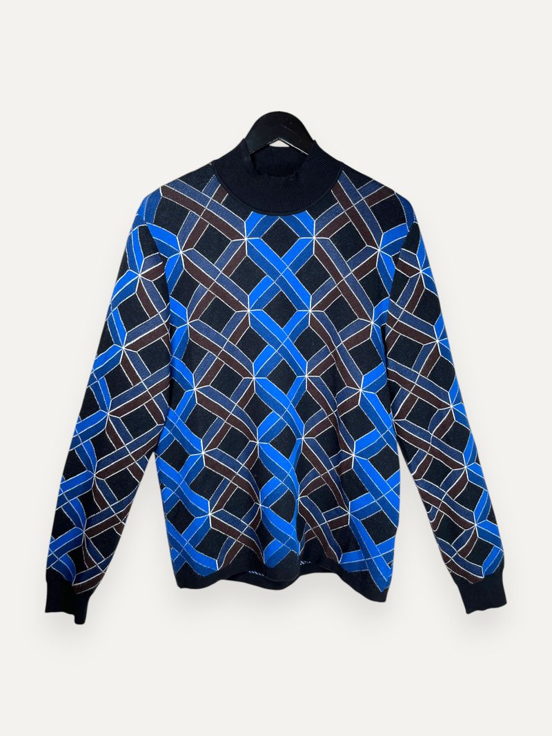 Jaycob Blue & Black Pattern Knit