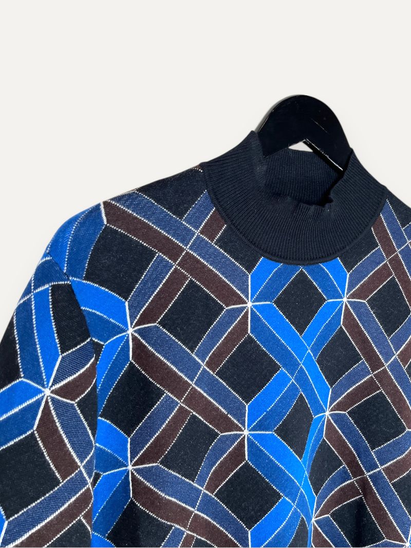 Jaycob Blue & Black Pattern Knit