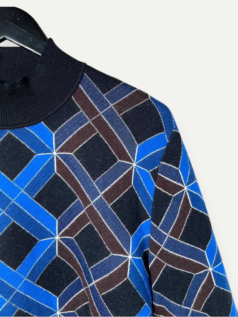 Jaycob Blue & Black Pattern Knit