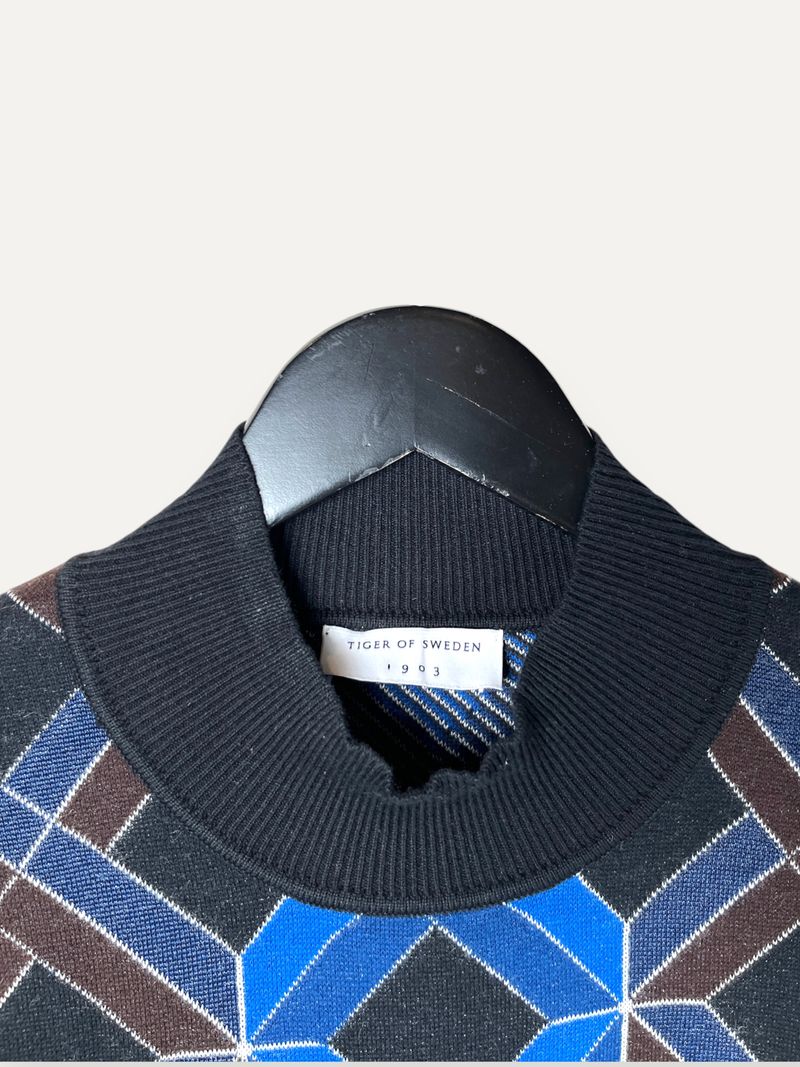 Jaycob Blue & Black Pattern Knit