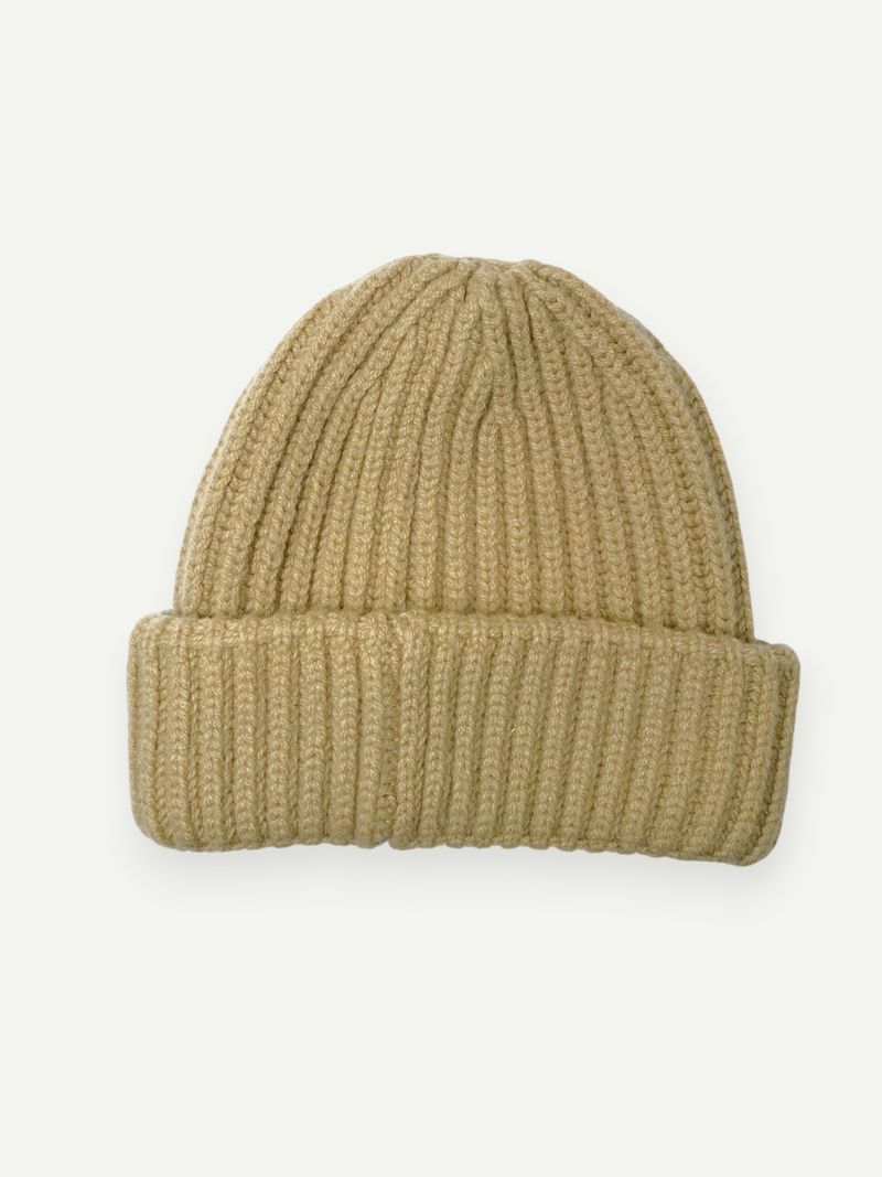 Beige Wool Beanie