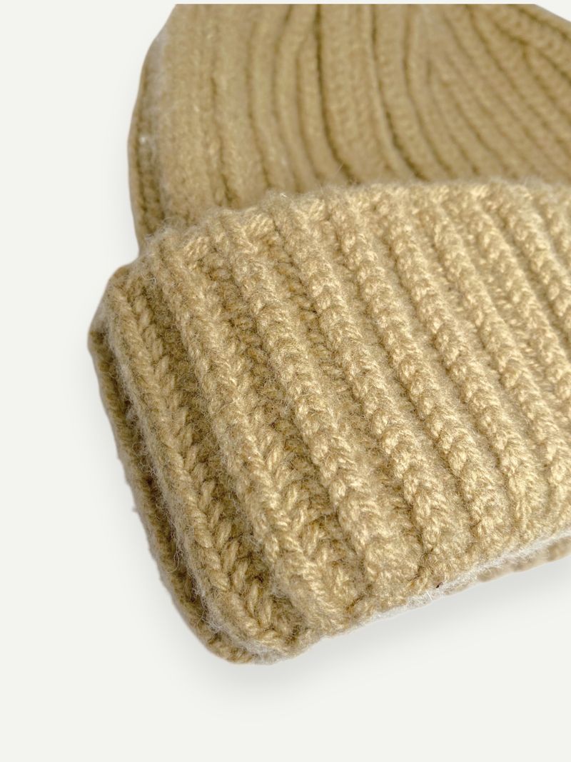 Beige Wool Beanie