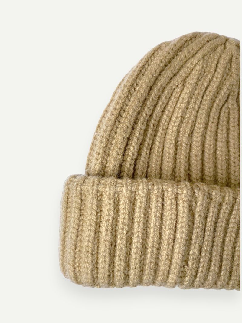 Beige Wool Beanie
