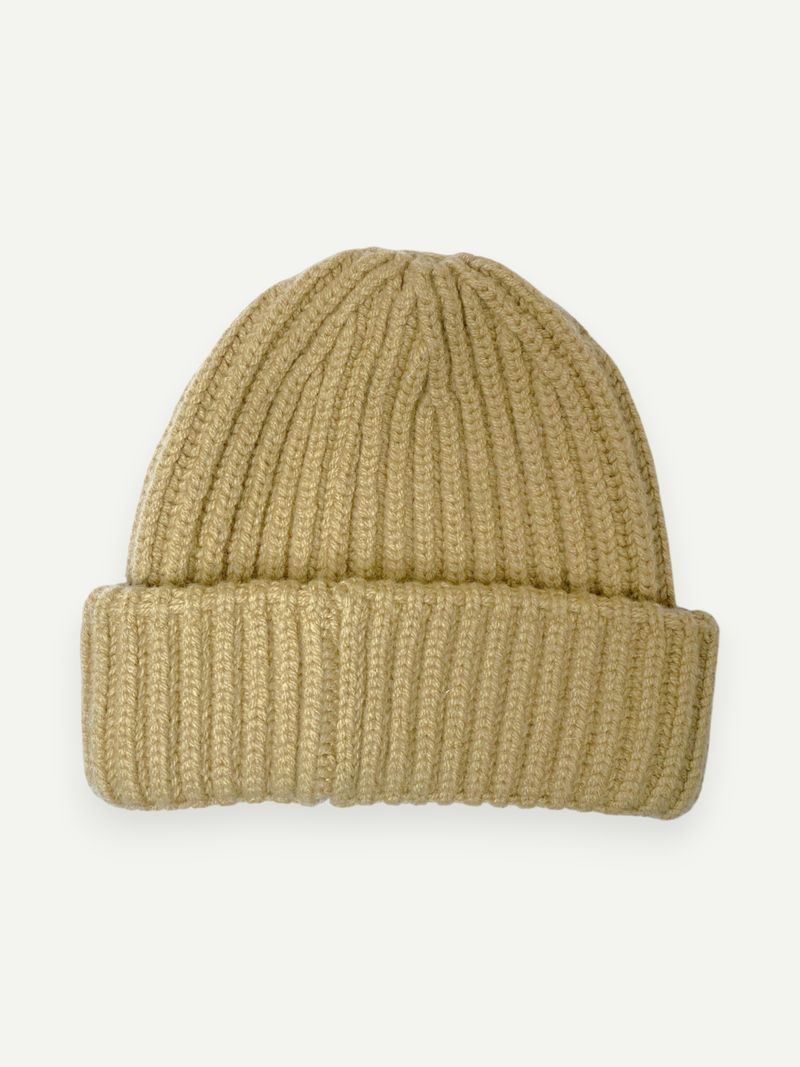 Beige Wool Beanie
