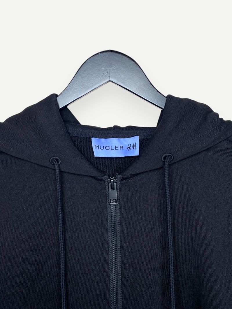 Corset-Waist Zip Hoodie