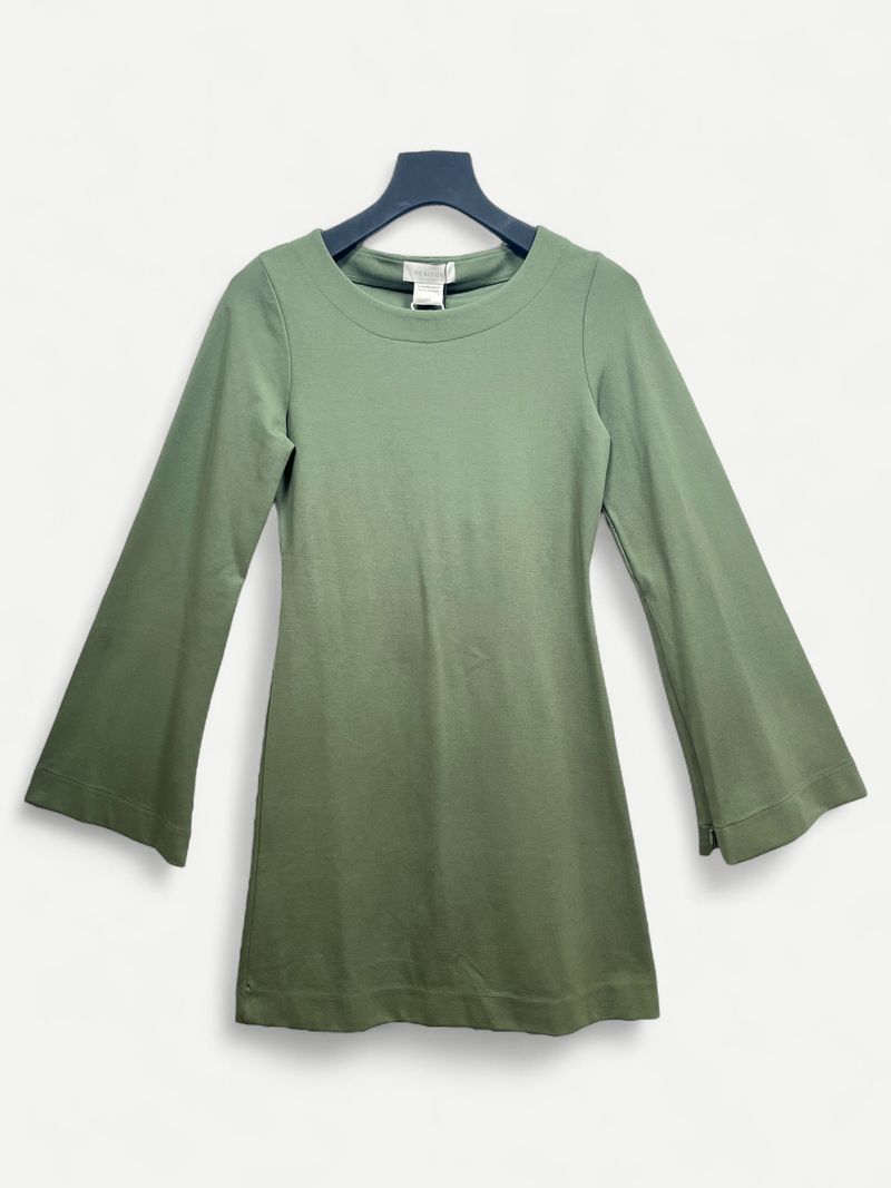 Armégrön knälång klänning