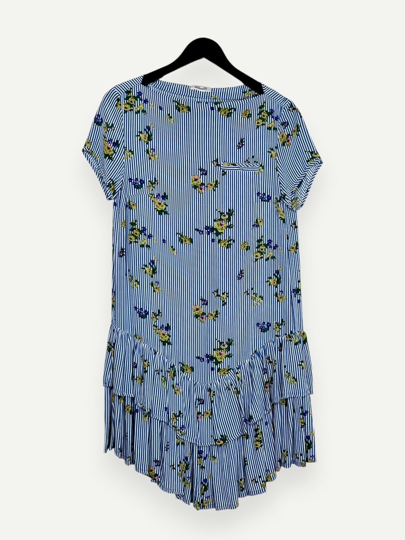 Blue & White Striped Floral Dress