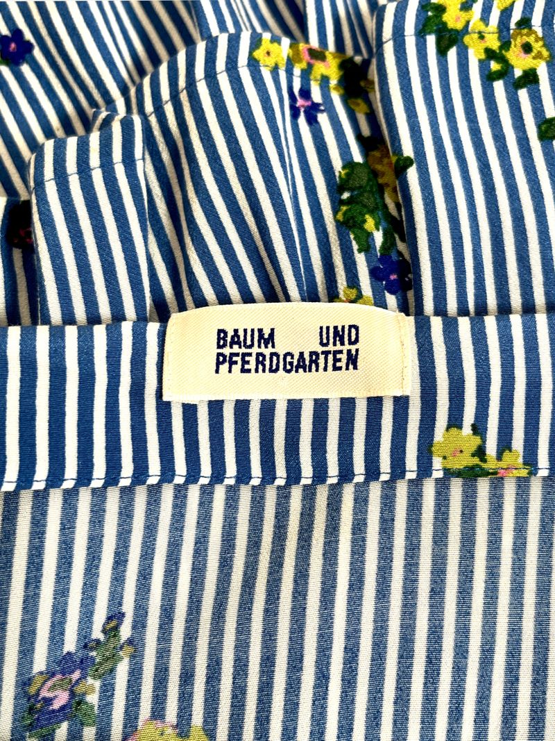 Blue & White Striped Floral Dress