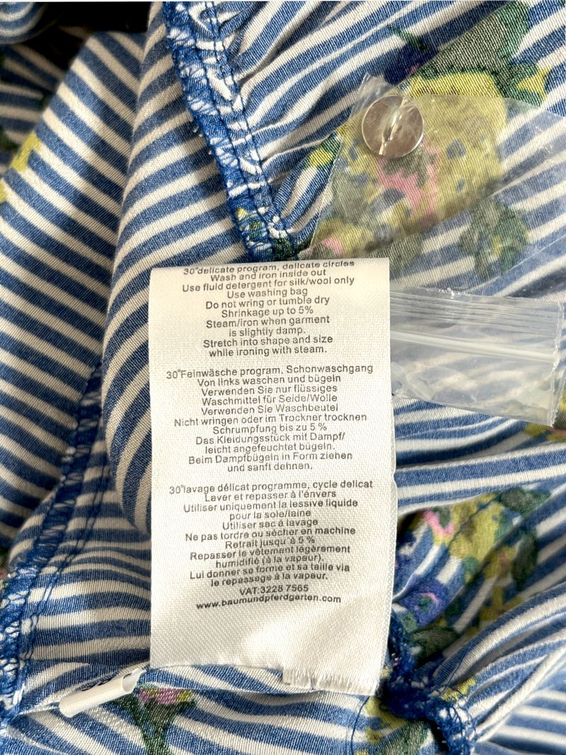 Blue & White Striped Floral Dress