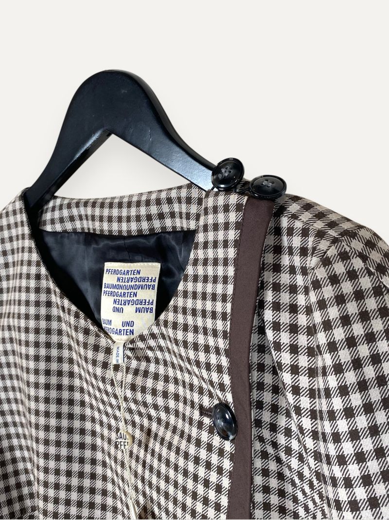 Amelie Asymmetrical Checkered Mini Dress