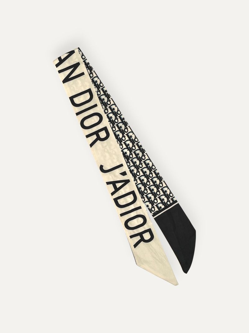 Monogram Black & White Mitzah Silk Scarf