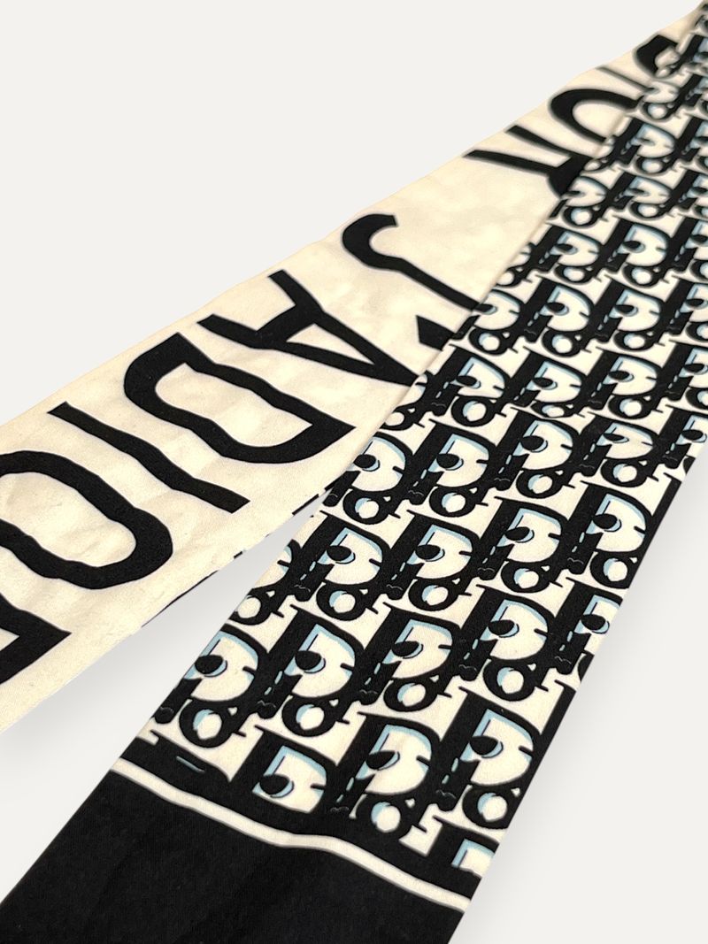 Monogram Black & White Mitzah Silk Scarf