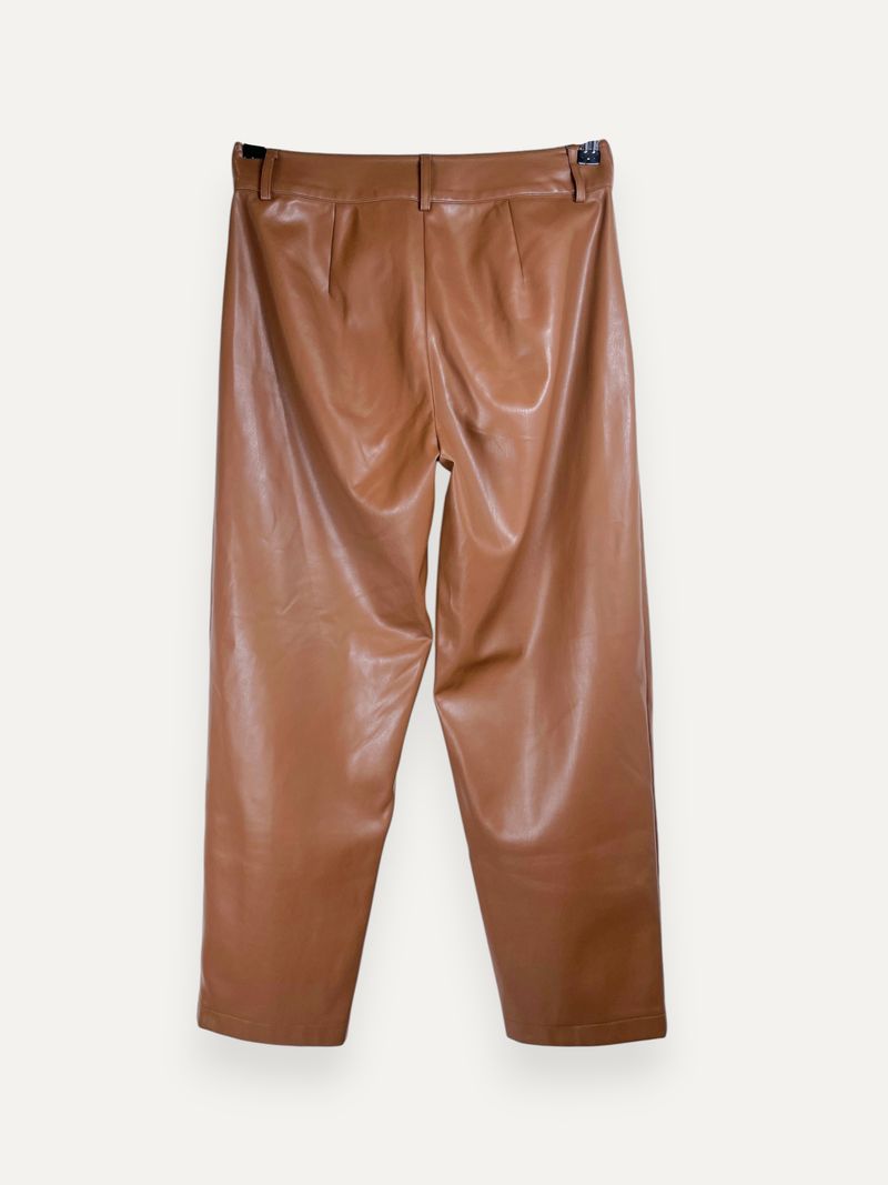 Verde Brown Faux Leather Trousers
