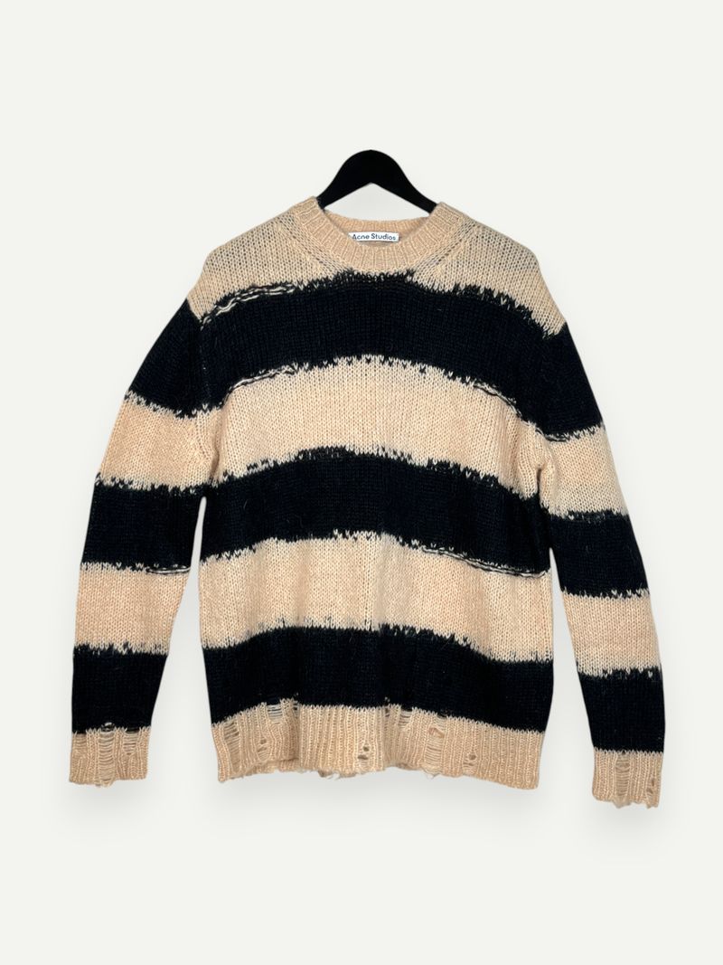 Black & Beige Striped Knit