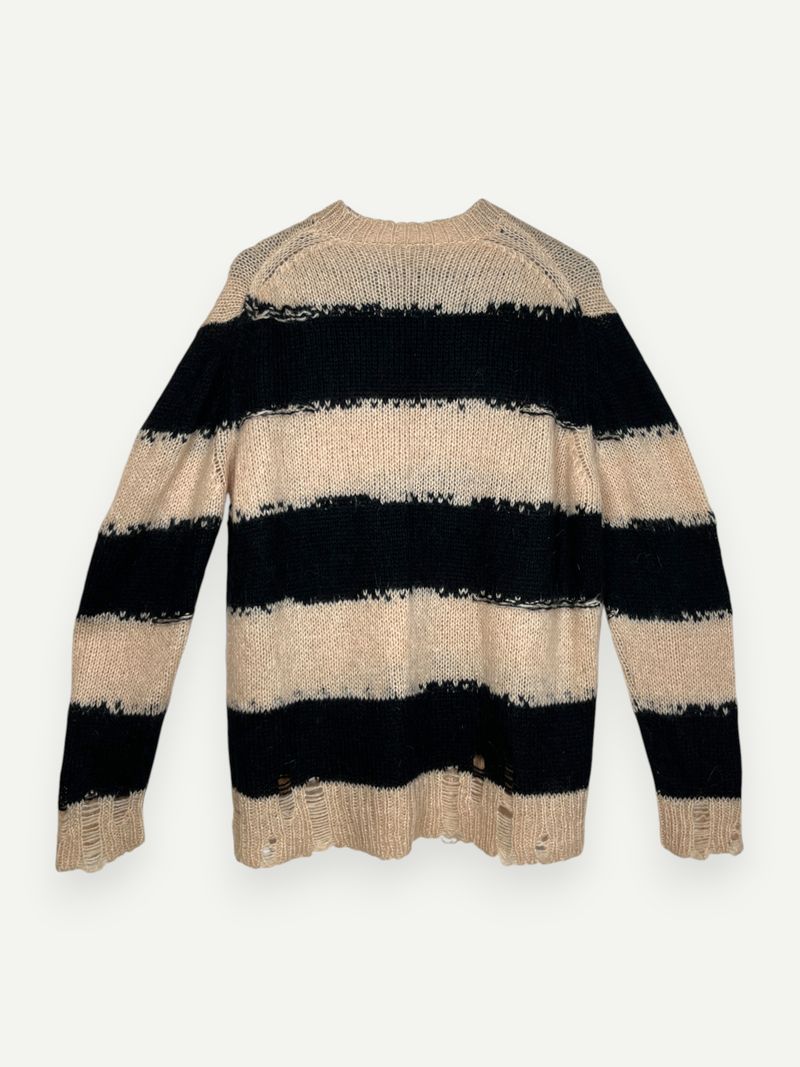 Black & Beige Striped Knit