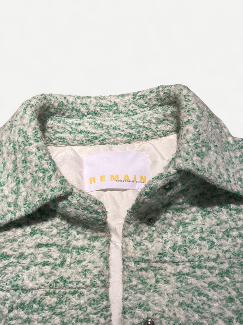 Patterned Oversized Green Jacket