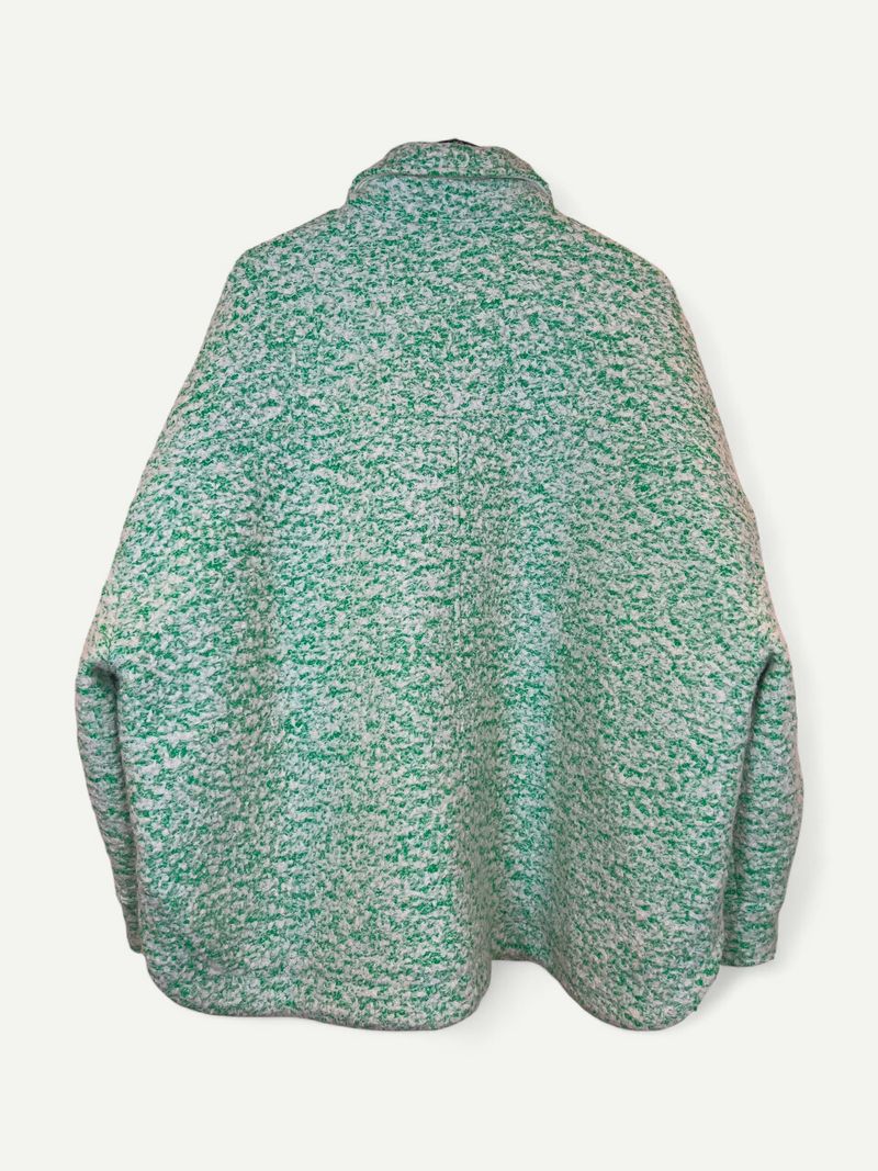 Patterned Oversized Green Jacket