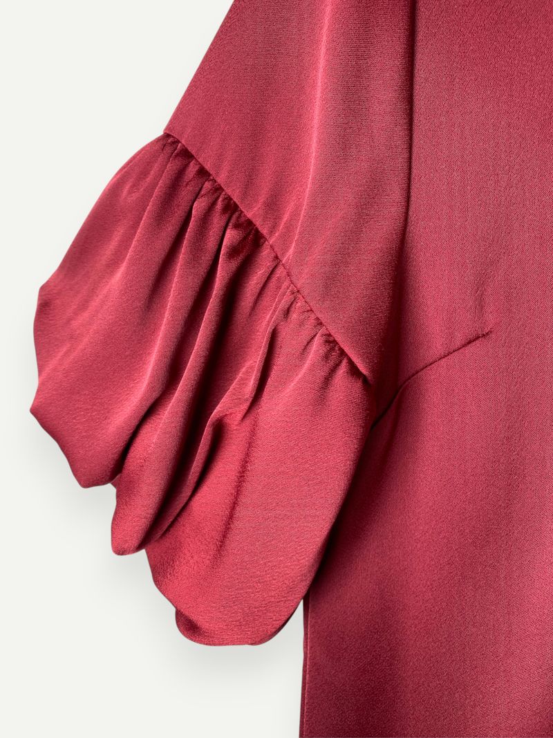 Burgundy Knee Length Dress