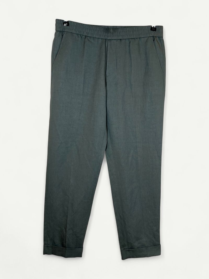 Green Terry Cropped Trousers