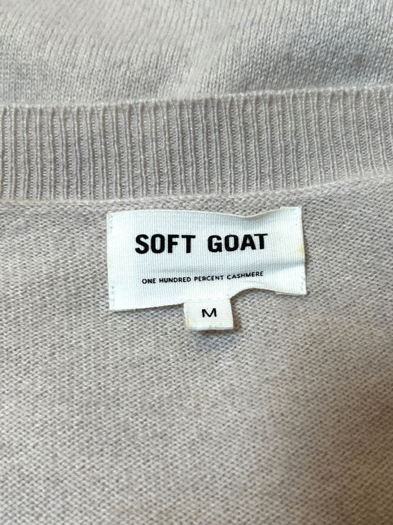 Beige V-Neck Cashmere Knit