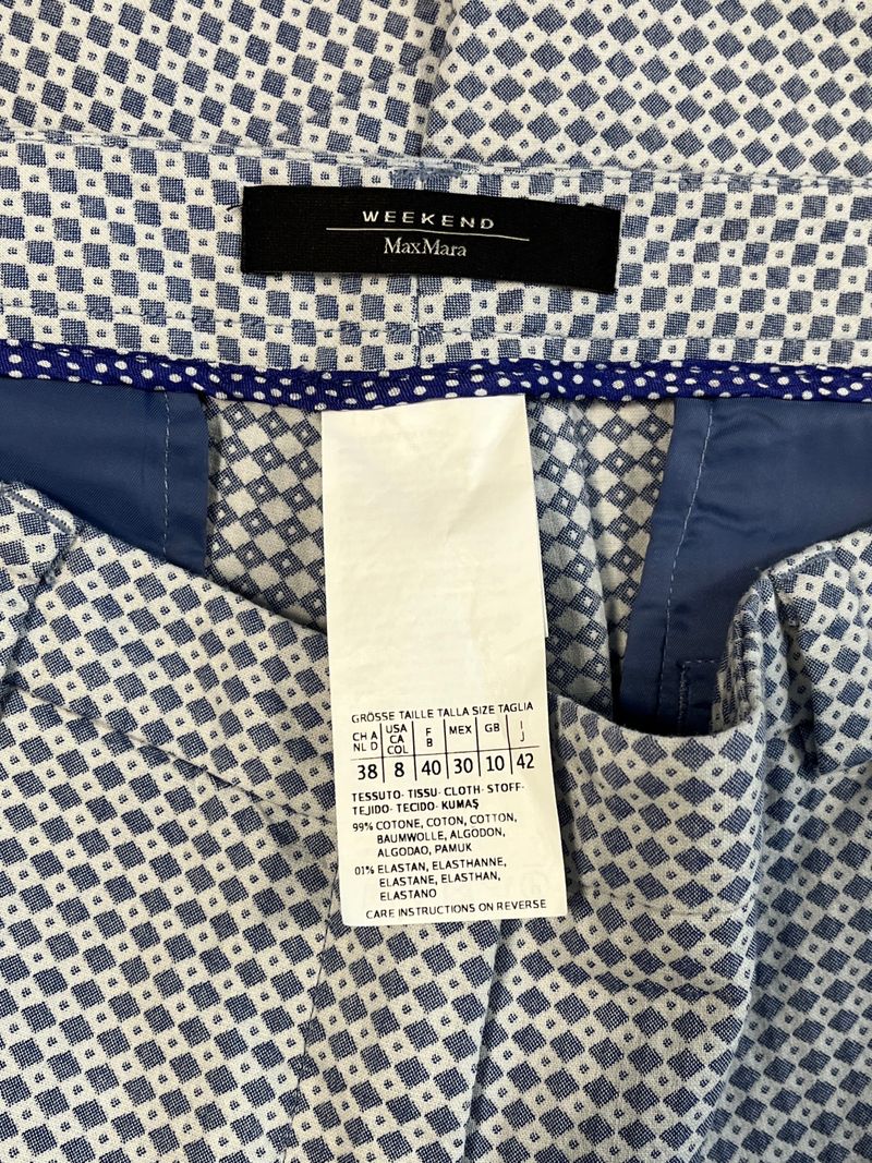 Blå &amp; vita casualbyxor