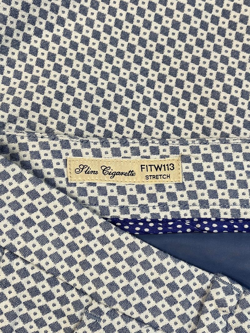 Blue & White Casual Pant